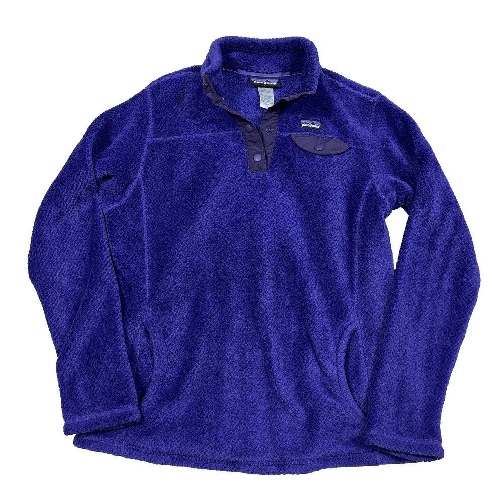 Patagonia Sweater Pullover Youth Girls 2XL‎ XXL Purple Re-Tool Snap T Jacket